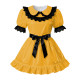 Sissy PVC Leather A-Line Pleated Dress Wetlook Lace Trims Puff Short Sleeves Party Short Dress Servants Maid Cosplay Costume 7XL