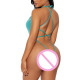 Women Metallic Shiny High Cut Bodysuit Sexy Rave Party Nightclub Swimsuits Sleeveless Backless Back Criss-cross Straps Rompers