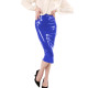 Elegant Over Knee-length Pencil Skirts Glossy High Waist Skinny Skirts Womens Clothing Wetlook Leather Bodycon Skirts Plus Size