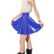 Plus Size Mini Pleated Skirt for Womens PVC Shiny Faux Leather A-line Skirts Elegant Candy Color Short Umbrella Skirt Streetwear