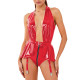 Womens Sexy Wetlook Bodysuit Nightclub Exotic Outfits Shiny PVC Backless Garters Leotard Deep V Neck Zip Crotch Pleated Rompers