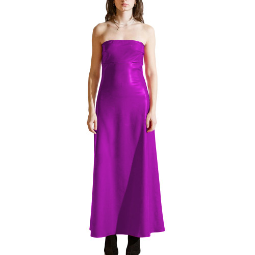 PVC Shiny Strapless Plus Size Women Maxi Dress Sleeveless Women Glossy Patent Leather Flared Dress Ladies Nightclub Party Dress