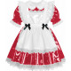 Sweet French Maid Servant Cosplay Dress Lockable Puff Short Sleeve Lace Trim PVC A-line Maid Dress for Halloween Carnival Party