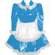 Lockable Pleated Maid Cosplay Dress with Apron Adult Wet Look PVC Leather A-line Maid Dress Party Carnival Maid Role Play Dress