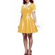 Wet Look Patent Leather A-line Mini Dress Turn-down Collar Short Sleeve Button Up Pleated Short Dress PVC Shiny Vestido Clubwear