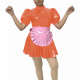 New Sissy PVC Puff Short Sleeve Maid Dress Outfits Wetlook Sissy Cosplay High Neck Maid Set Halloween Carnival Party Costume