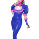 Sexy Ladies Wet Look Bodycon Long Dress Cocktail PVC Shiny Leather Hollow Tight Dress Puff Short Sleeve Ruffles Collar Clubwear