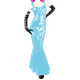 Womens Sexy PVC Glossy Leather Sling Long Dress Nightclub Wetlook Sleeveless Off-shoulder Slim Mermaid Dress Evening Party Gowns