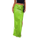 Ladies Stretch Slim Pencil Skirt Liquid Metallic Sexy Thigh Splits Tight Long Skirts Womens Shiny Clubwer Festival Rave Clothing