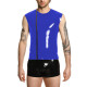 Man Zipper Side Wetlook Vest Jackets Round Neck Motorcycle PVC Leather Tank Coat Shinny Sleevelees Male Tank T-shirts Waistcoat