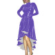 Coctail Party Glossy High Low Swing Dresses Vintage PVC Shiny Leather Women Pleated Gloved Dress Carnival Vestidos Plus Size