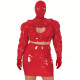 Wet Look Novelty Hollow Crop Top Bodycon Mini Skirt with Mask 3-Piece Set Sexy PVC Clubwear Halloween Party Cosplay Outfits 7XL