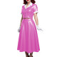 PVC Vinyl Leather Midi Dress Sets for Women 2 Piece Suit Wetlook Ladies Elegant Outfit Plus Size Button Top Pleated A-line Skirt