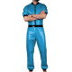 Wet Look PVC Mens Jumpsuit Glossy Leather Club Cosplay Catsuit Male Zipper Front Short Sleeve Trousers Romper Party Stage Wear