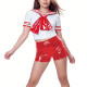 Wetlook PVC Leather Lolita Navy Style 2 Piece Set Adult Anime Cosplay Outfits Sailor Collar Bow Crop Top High Waist Hot Pant 7XL