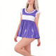 Sexy Shiny PVC Babydoll Dress Womens Sleeveless A-Line Mini Dress for Clubwear Sissy Patchwork Lolita Short Dress Party Outfit