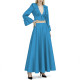 Women's Vinyl PVC Leather 2-Piece Outfit Glossy Ruffled Deep V Neck Crop Top and High Waist Flared Maxi Skirt Party Set for Club