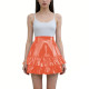 Glossy PVC Leather Mini Pleated A-line Skirt Women Ruffles Sweet Hottie Preppy Style Short Skirts Pole Dancing Street Costume
