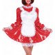 Lockable Shiny PVC French Maid Uniform Sissy Latex-look Halloween Cosplay Outfits High Neck Long Puff Sleeves A-line Dress Sets