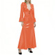 Elegant Flared Long Sleeves Womens Maxi Dress Sexy V Neck PVC Vinyl Leather Ruffled A-line Long Dress Female Streetwear Vestidos