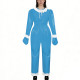Lockable Shiny PVC Leather Ruffles Trim Romper Elastic Waist Long Sleeve Gloved One-piece Jumpsuit Unisex Fetish Cosplay Outfit