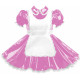 Crossdresser Sissy Shiny Vinyl PVC Leather Maid Outfit Vintage Short Sleeves Apron Maid Dress for Carnival Cosplay Party Sets