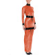 Sissy High Neck Glossy PVC Leather Maxi Dress Women's Long Sleeve Faux Latex-like Party Dress Fetish Clubwear Halloween Cosplay