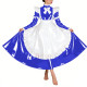 Sissy Glossy Pleated Long Maid Dress Uniforms Long Sleeves PVC Shiny French Maid Dress with Apron Wetlook Cosplay Maidservant