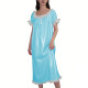 Chic Glossy Leather PVC Loose Dress Wetlook Nightgown Short Sleeve with White Lace Ruffle Trim Long Dress Elegant Nightwear 7XL