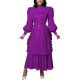 Vintage Shiny PVC Maxi Maid Dress with Apron Elegant High Neck Puff Long Sleeve Ruffled Dress Lolita Style Party Cosplay Outfits