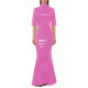 Vinyl PVC Leather Mermaid Maxi Dress Fashion High Neck Half Sleeve Bodycon Dress Womens Shiny Wetlook Evening Party Prom Gown