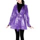 Womens Gothic Lapel Hooded Trench Long Sleeves Transparent PVC Coat with Buckle Belt Fashion Music Street Wear Cosplay Outfits