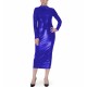 Shiny Metallic Midi Dress for Womens Mock Neck Long Sleeve Solid Color Bodycon Dress Elegant and Versatile for Evening Clubwear