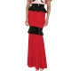 Shiny PVC Mermaid Maxi Skirt with Contrasting Ruffled Trim High Waist Glossy Leather Floor-Length Skirt for Party Formal Events