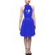 Womens PVC Shiny High Waist A-Line Dress Fashion Sleeveless Flared Skater Mini Dress Elegant Pleated Party Dresses Sissy Vestido