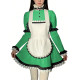 Halloween Role Play Sweet Maid Uniform Shiny PVC High Ruffled Collar Lolita Dress with Apron Crossdresser Cosplay Maid Outfits