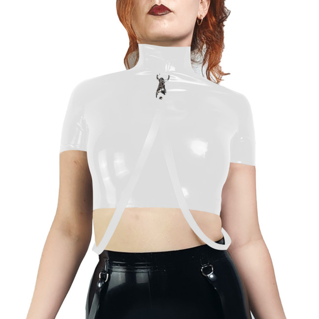Sissy Vinyl Mini Pencil Skirt Double Layer Ruffle Fashion Short Skirt Wetlook PVC Leather Solid Bodycon Skirt Sexy Party Outfits