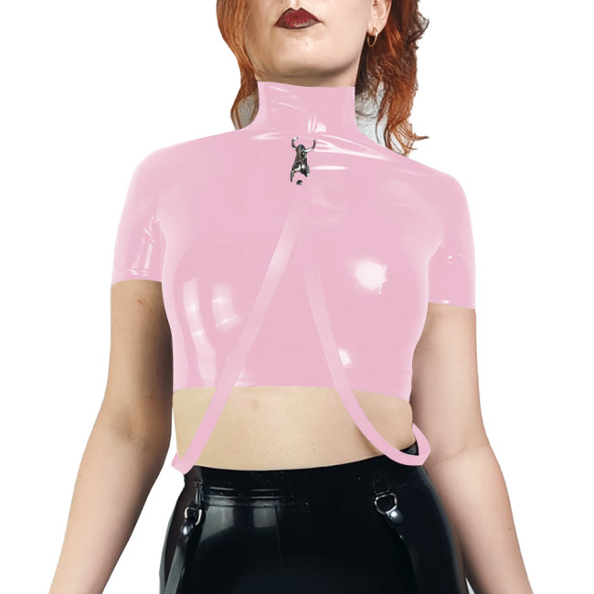 Sissy Vinyl Mini Pencil Skirt Double Layer Ruffle Fashion Short Skirt Wetlook PVC Leather Solid Bodycon Skirt Sexy Party Outfits