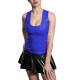 Sexy Glossy PVC Tank Tops U-Neck Party Bodycon T-shirt Vinyl Faux Leather Sleeveless Women Tops Wetlook Back Zipper Clubwear