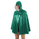 Unisex Halloween Shiny PVC Nightclub Cape Streetwear Glossy Faux Leather Wetlook Cosplay Hooded Cape Cloak Fetish Cross-dressing