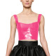 Women Party Glossy PVC Square Neck Crop Top Wide Straps Backless Wetlook Cocktail Sexy Clubwear Gothic Fetish Back Zipper Top