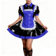 Crossdresser French Sweet Lolita Maid Dress Oufits Sissy Glossy PVC Leather Puff Sleeve Maid Dress Elegant Party Cosplay Costume