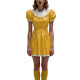 Anime Glossy PVC Leather Mini Dress Womens Preppy Short Sleeve Pleated Mini Dress Cosplay Costume Halloween Party School Uniform