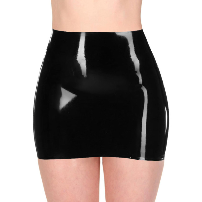 Womens Wetlook Glossy PVC Party Skirt Women Shiny Bodycon Sexy Pencil Skirt High Waist Clubwear Fetish Evening Cosplay Skirt