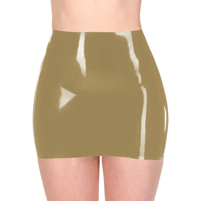 Womens Wetlook Glossy PVC Party Skirt Women Shiny Bodycon Sexy Pencil Skirt High Waist Clubwear Fetish Evening Cosplay Skirt
