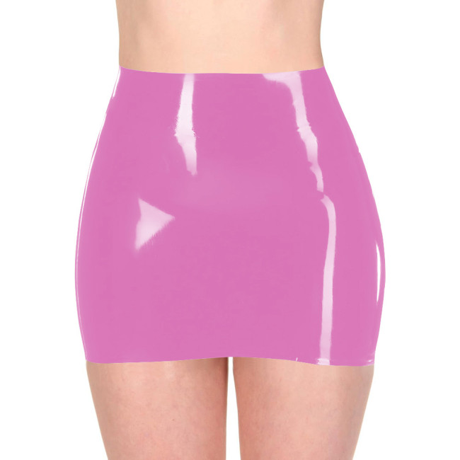 Womens Wetlook Glossy PVC Party Skirt Women Shiny Bodycon Sexy Pencil Skirt High Waist Clubwear Fetish Evening Cosplay Skirt