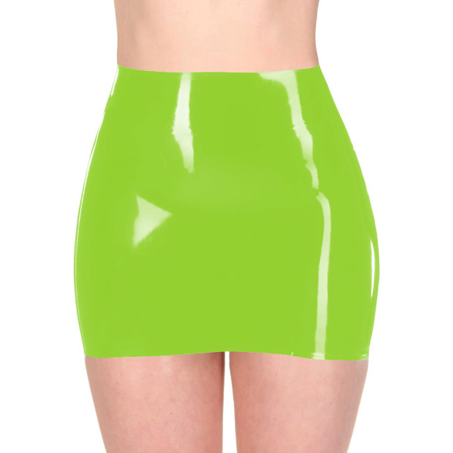 Womens Wetlook Glossy PVC Party Skirt Women Shiny Bodycon Sexy Pencil Skirt High Waist Clubwear Fetish Evening Cosplay Skirt