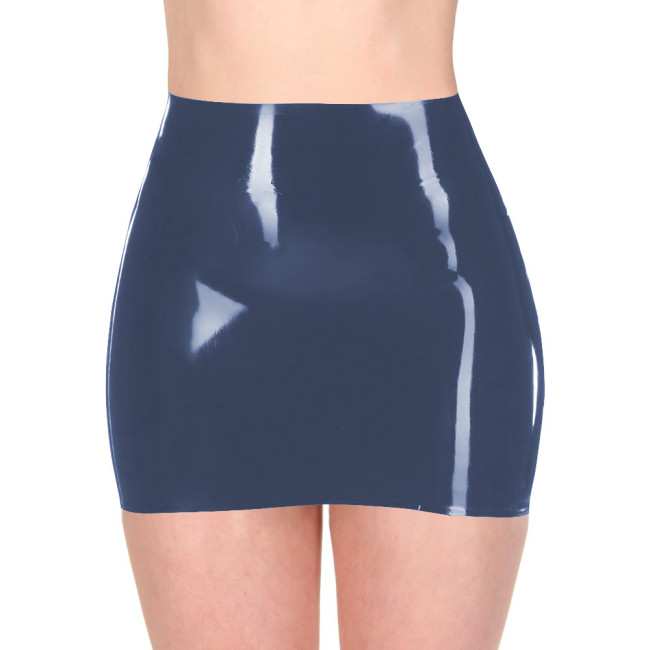 Womens Wetlook Glossy PVC Party Skirt Women Shiny Bodycon Sexy Pencil Skirt High Waist Clubwear Fetish Evening Cosplay Skirt