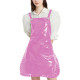Wetlook PVC Leather Strap Ruffle Apron Womens Mens Club Glossy Apron with Two Pockets for Maid Nurse Artists and Hairdressers