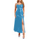 Lady Sexy Shiny PVC Leather Cocktail Maxi Dress Back Lace Up Evening Prom High Slit Clubwear Wetlook Elegant Long Evening Gown